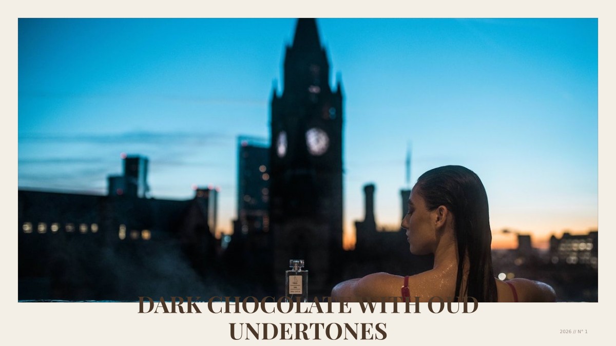 dark chocolate with oud undertones